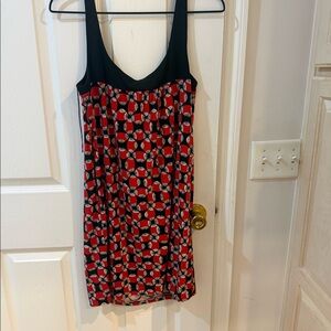 Red, Black and White Dress